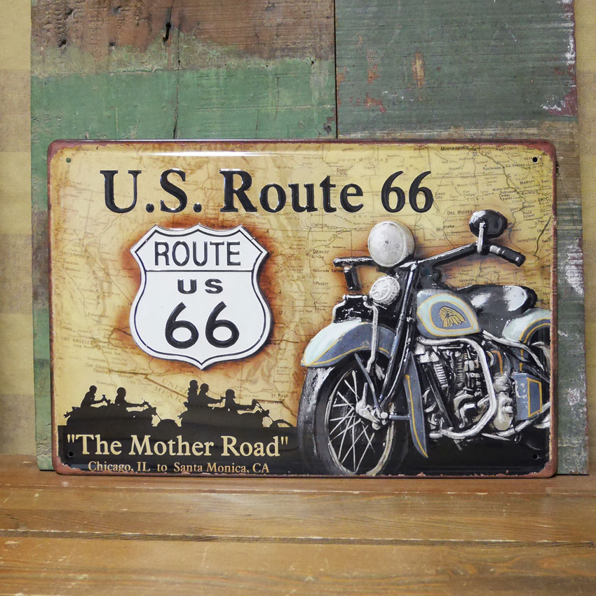 ルート66 ティンプレート アメリカンサインボード ROUTE66 A4