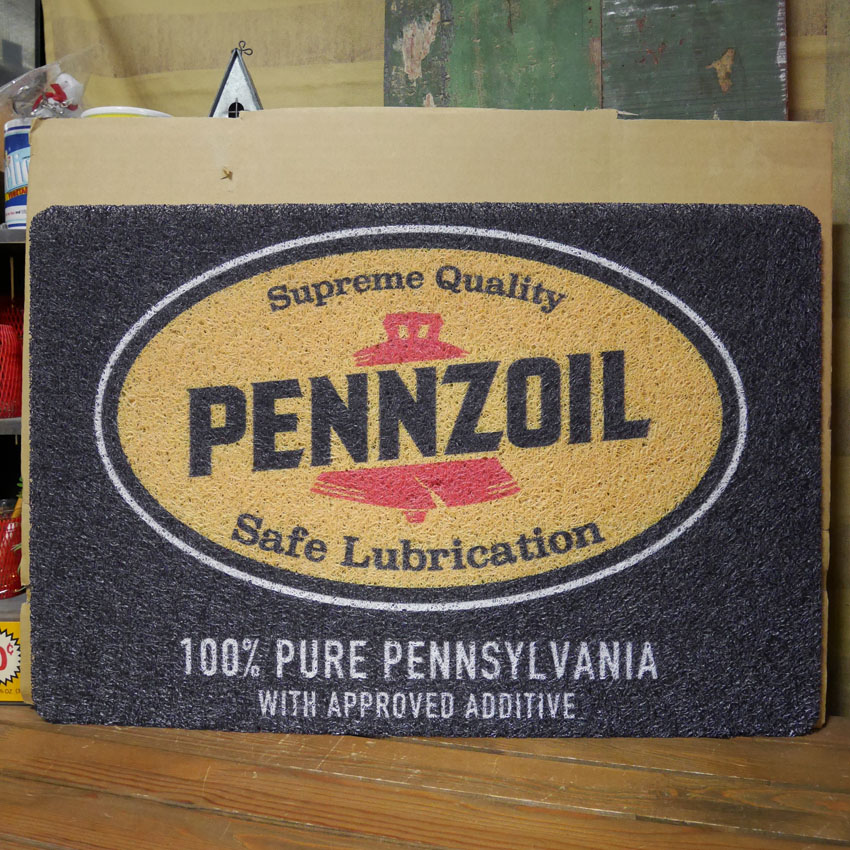 アメリカン コイルマット ペンゾイル 玄関マット PENNZOIL  US MOTOR企業 玄関マット 　ガレージマット　アメリカンインテリアの画像