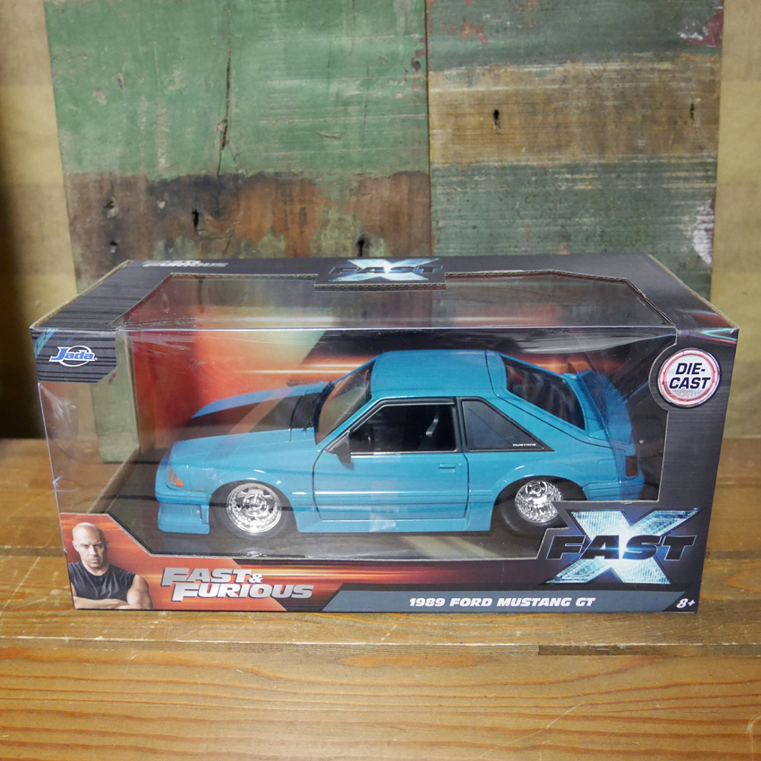ワイルドスピードダイキャストカー 1989 FORD MUSTANG GT 1/24 レトロミニカー JADA　アメリカン雑貨の画像