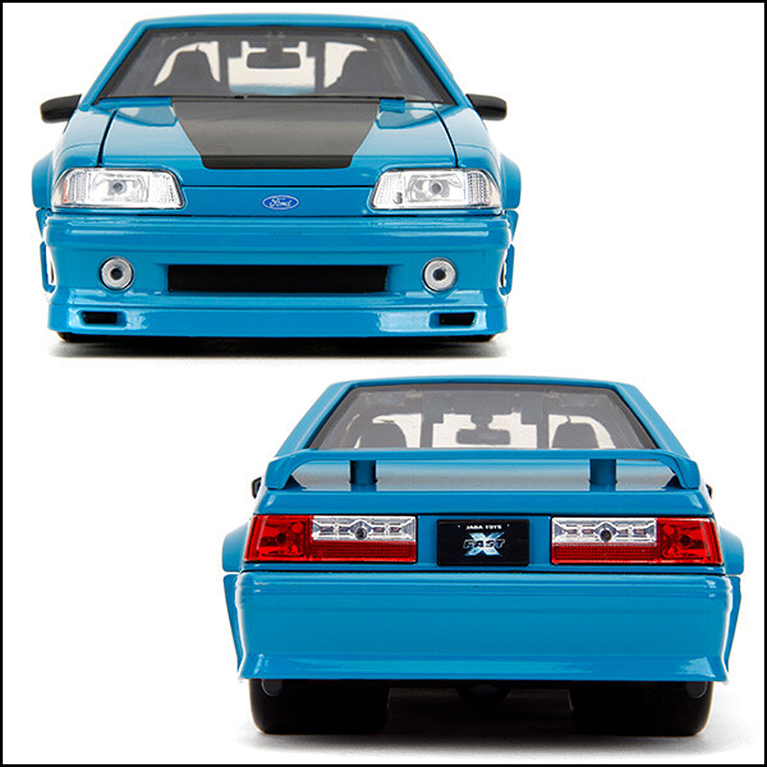 ワイルドスピードダイキャストカー 1989 FORD MUSTANG GT 1/24 レトロミニカー JADA　アメリカン雑貨の画像