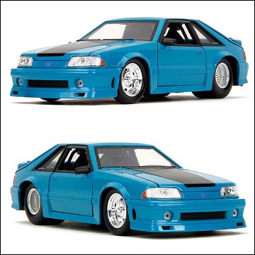 ワイルドスピードダイキャストカー 1989 FORD MUSTANG GT 1/24 レトロミニカー JADA　アメリカン雑貨の画像