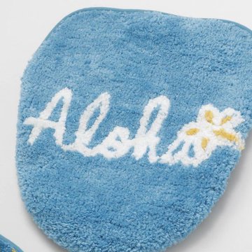 ハワイアン トイレマット ＆ トイレカバー  BLUE TIARE プメハナトイレセット トイレタリーの画像