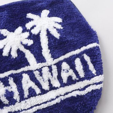 ハワイアン トイレマット ＆ トイレカバー  NAVY パームツリートイレセット  トイレタリーの画像