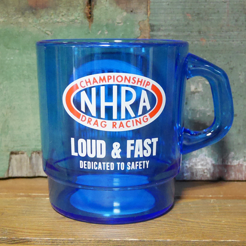 アドバタイジング クリアマグカップ NHRA DRAG RACING ミルキー スタッキング マグ　アメリカン雑貨　の画像