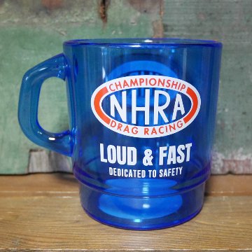 アドバタイジング クリアマグカップ NHRA DRAG RACING ミルキー スタッキング マグ　アメリカン雑貨　の画像