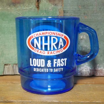 アドバタイジング クリアマグカップ NHRA DRAG RACING ミルキー スタッキング マグ　アメリカン雑貨　の画像