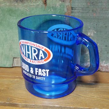アドバタイジング クリアマグカップ NHRA DRAG RACING ミルキー スタッキング マグ　アメリカン雑貨　の画像