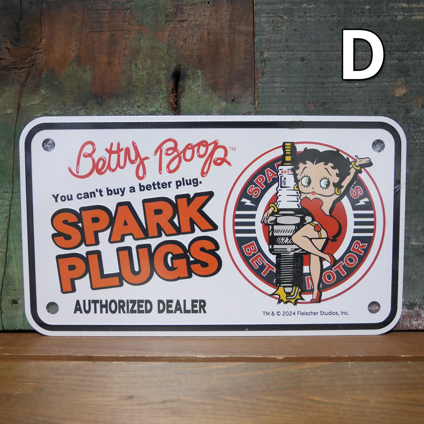 BIKER CM PLATE ベティブープ ミニ CMプレート バイクタグ プレート I LOVE BETTY BOOP ブリキ看板 ライセンスプレート インテリア　アメリカン雑貨の画像
