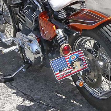 BIKER CM PLATE ベティブープ ミニ CMプレート バイクタグ プレート I LOVE BETTY BOOP ブリキ看板 ライセンスプレート インテリア　アメリカン雑貨の画像