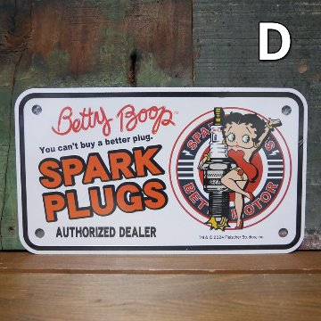 BIKER CM PLATE ベティブープ ミニ CMプレート バイクタグ プレート I LOVE BETTY BOOP ブリキ看板 ライセンスプレート インテリア　アメリカン雑貨の画像