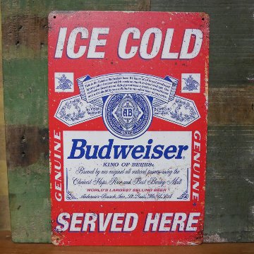バドワイザー アメリカンサインボード BUDWEISER ブリキ看板　アメリカン雑貨の画像