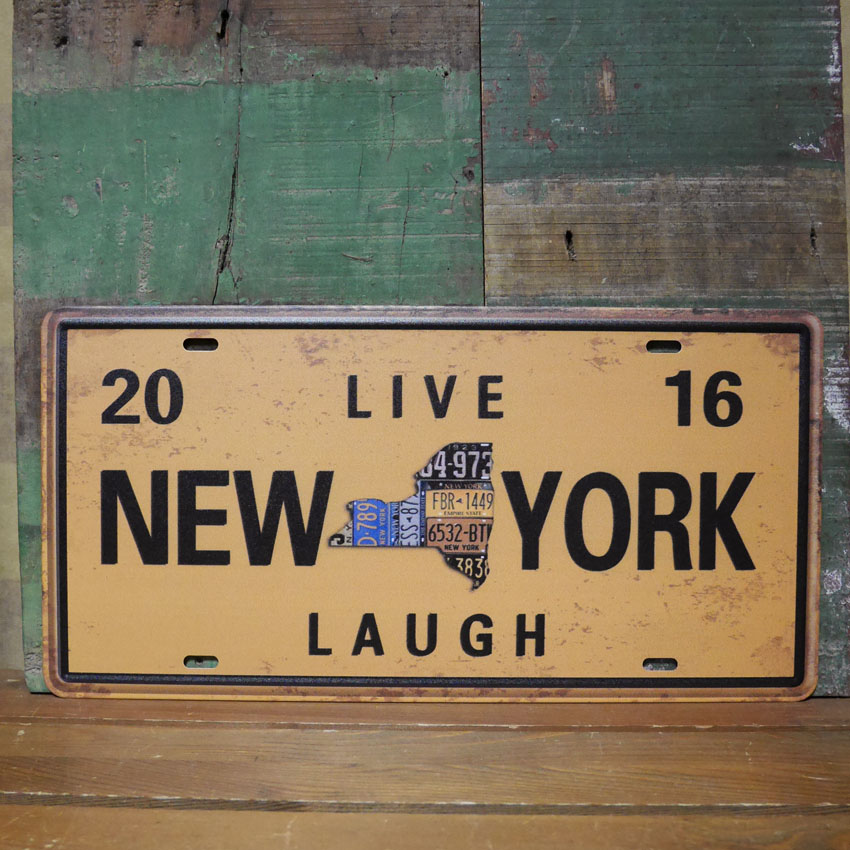 コマーシャルプレート NEW YORK LAUGH ブリキ看板 CMプレート アメリカン雑貨の画像
