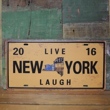 コマーシャルプレート NEW YORK LAUGH ブリキ看板 CMプレート アメリカン雑貨の画像