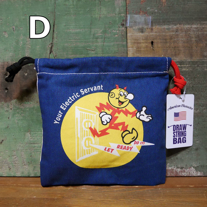 アメリカン 巾着袋 DRAWSTRING BAG 小物収納袋 アメリカン雑貨の画像