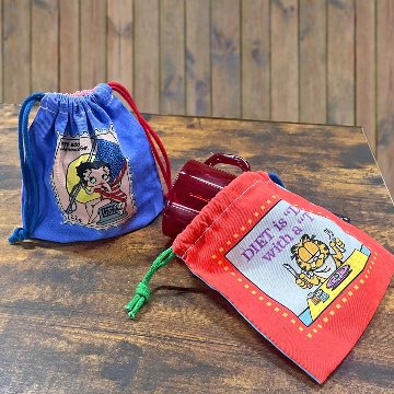 アメリカン 巾着袋 DRAWSTRING BAG 小物収納袋 アメリカン雑貨の画像