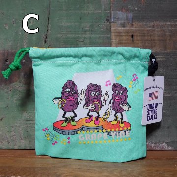 アメリカン 巾着袋 DRAWSTRING BAG 小物収納袋 アメリカン雑貨の画像
