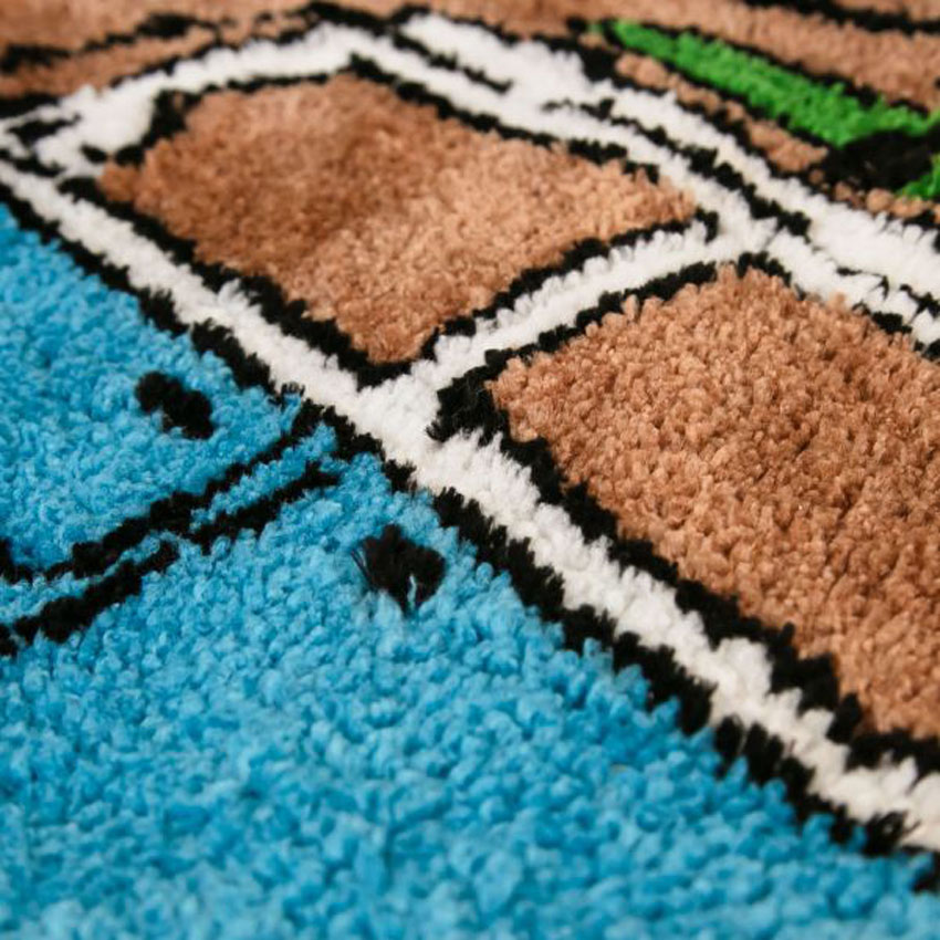ハワイアン インテリアマット  ALOHA アラバスMAT バスマット パームツリー フロアマット サーフバス ブラウン　アメリカン雑貨の画像