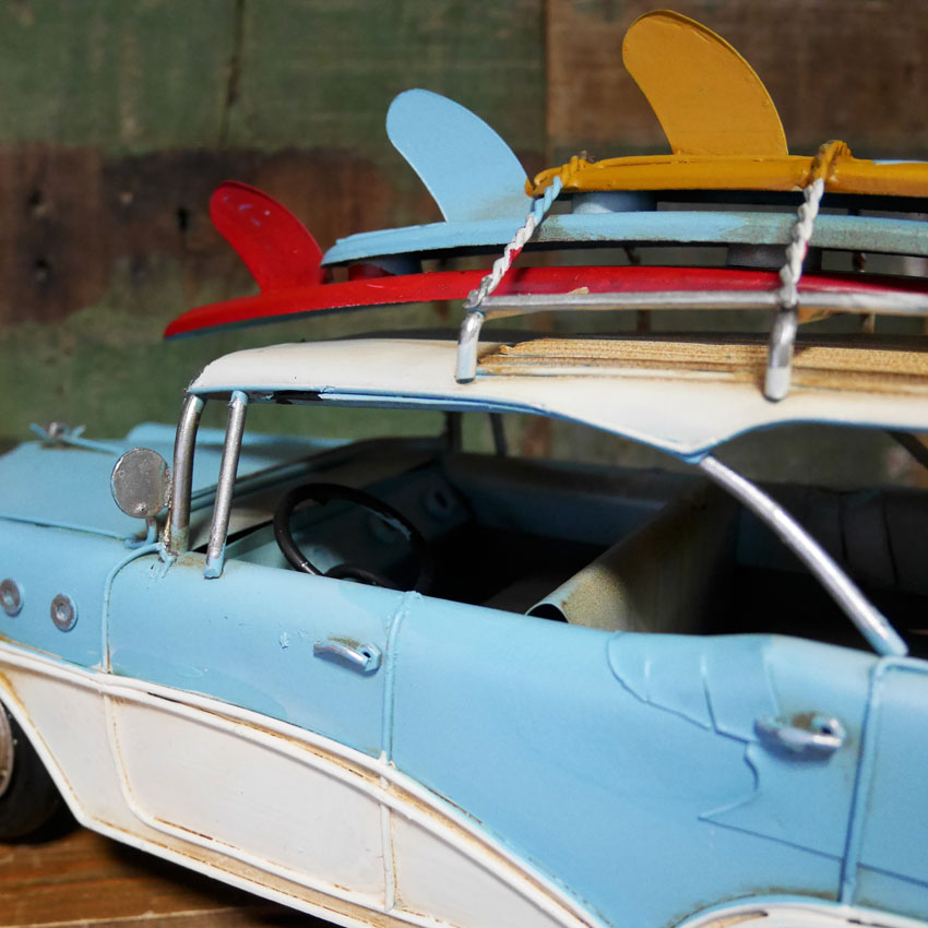 ヴィンテージカー SURF ワゴン 自動車 インテリア VINTAGE CAR ブリキのおもちゃ アメリカン雑貨の画像