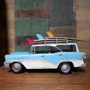 ヴィンテージカー SURF ワゴン 自動車 インテリア VINTAGE CAR ブリキのおもちゃ アメリカン雑貨の画像