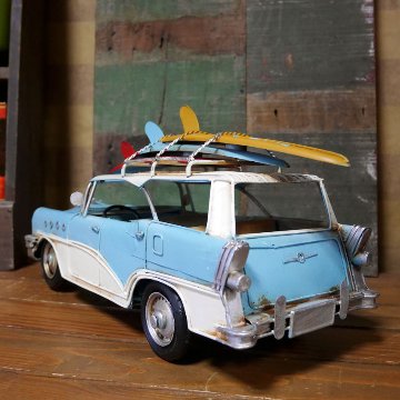 ヴィンテージカー SURF ワゴン 自動車 インテリア VINTAGE CAR ブリキのおもちゃ アメリカン雑貨の画像