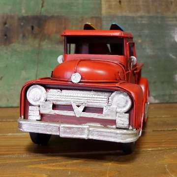 ピックアップサーフトラック【レッド】 ブリキ製自動車 ブリキのおもちゃ アメリカン雑貨の画像