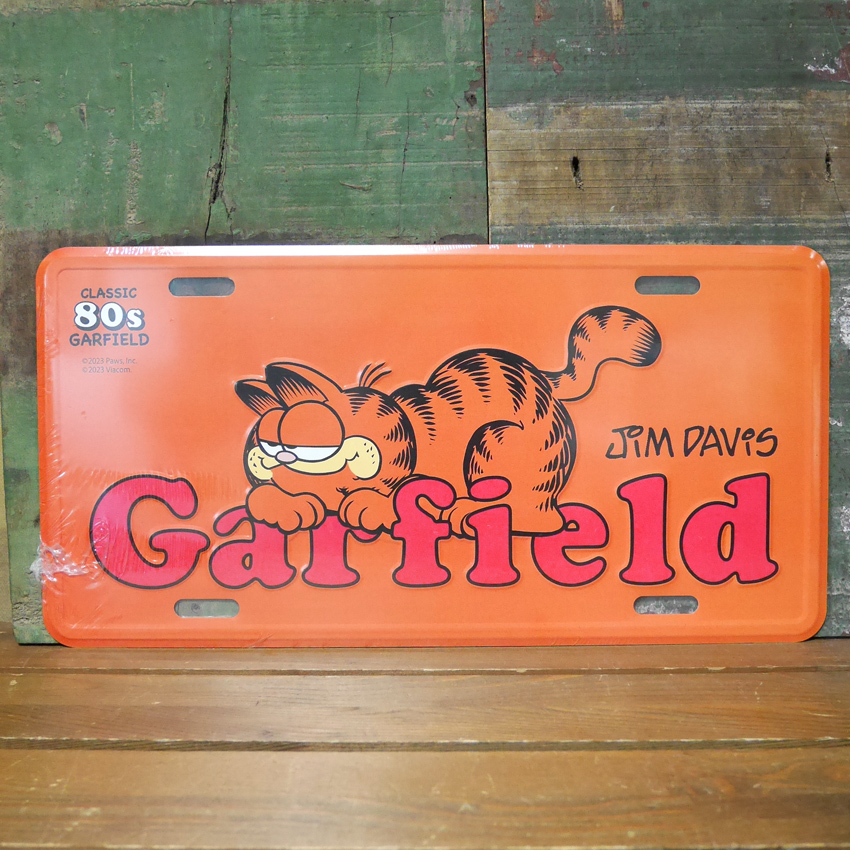ガーフィールド コマーシャルプレート GARFIELD アルミプレート CMプレート オレンジ アメリカン雑貨 GF-00014-3　の画像