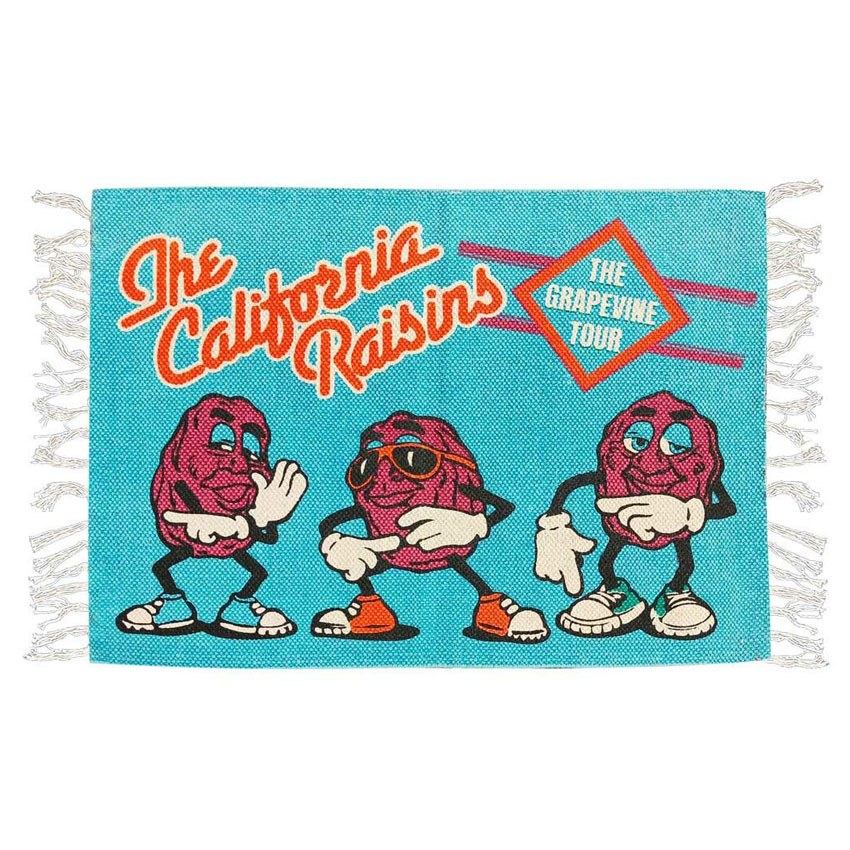 カリフォルニア レーズン コットンマット California Raisins BLUE　インテリアマット　玄関マット　バスマット　アメリカン雑貨の画像