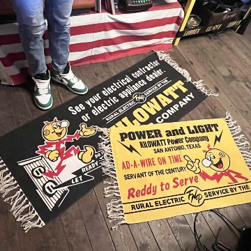 カリフォルニア レーズン コットンマット California Raisins BLUE　インテリアマット　玄関マット　バスマット　アメリカン雑貨の画像