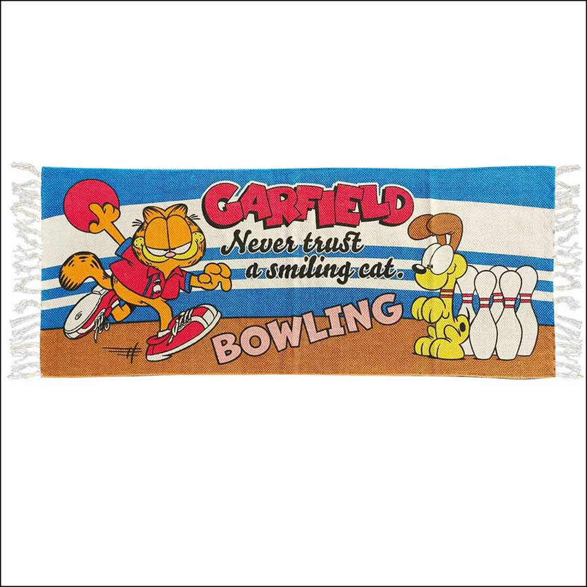 ガーフィールド ロング キッチンマット BOWLING  インテリアマット　玄関マット　アメリカン雑貨の画像