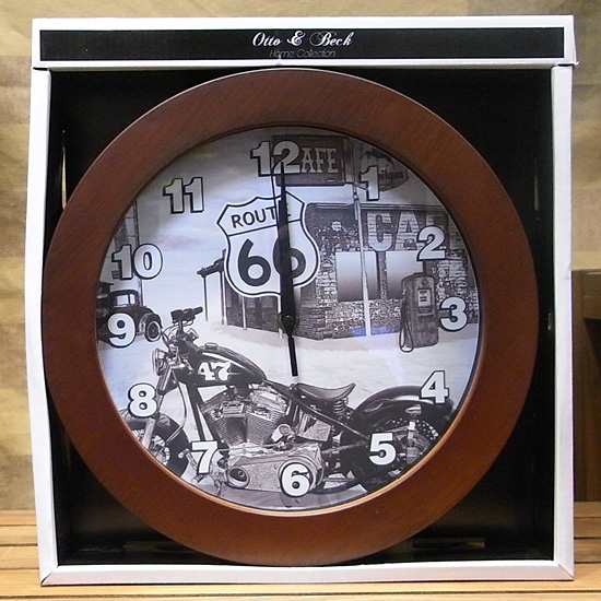 【SALE】ウォールクロック ROUTE66 壁掛け時計　アメリカン雑貨