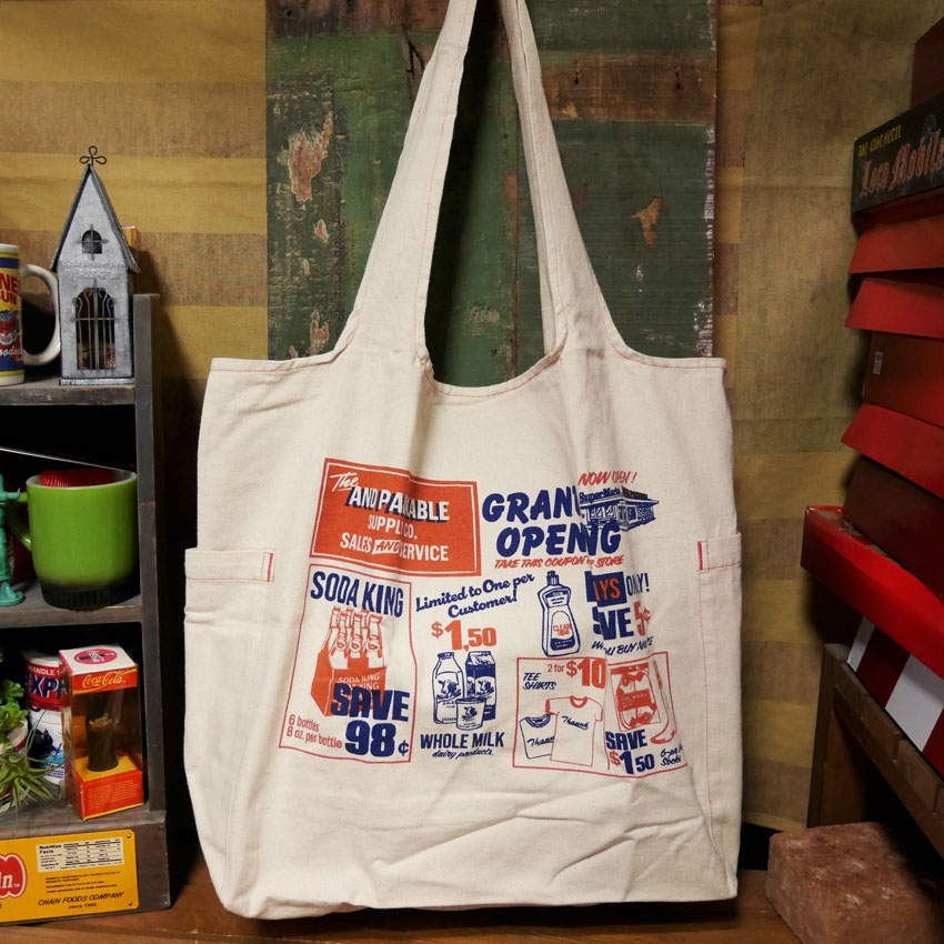 アンドパッカブル MBO マルシェバッグ ANDPACKABLE スーパーマーケットNT レジバッグ エコバッグ　アメリカン雑貨の画像