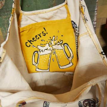 アンドパッカブル MBO マルシェバッグ ANDPACKABLE ビアパターンNT レジバッグ エコバッグ　アメリカン雑貨の画像