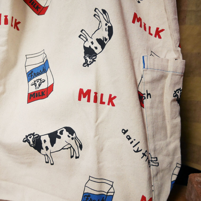 アンドパッカブル MBO マルシェバッグ ANDPACKABLE MILKパターンNT レジバッグ エコバッグ　アメリカン雑貨の画像