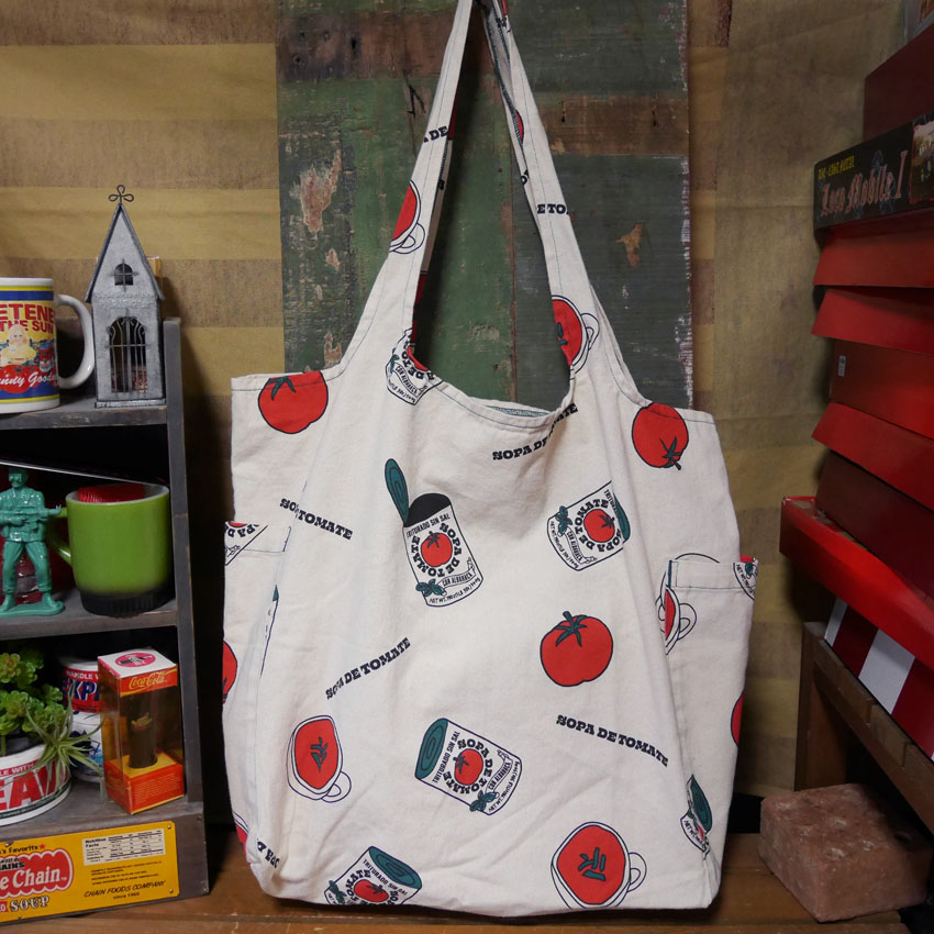 アンドパッカブル MBO マルシェバッグ ANDPACKABLE　トマトパターンNT レジバッグ エコバッグ　アメリカン雑貨の画像