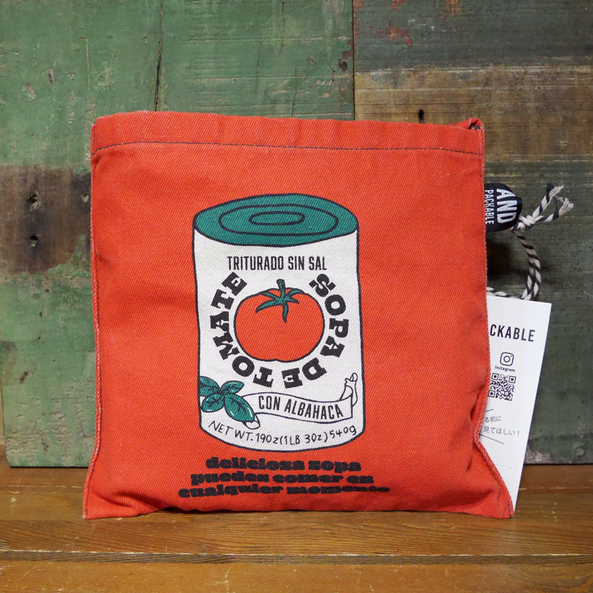 アンドパッカブル MBO マルシェバッグ ANDPACKABLE　トマトパターンNT レジバッグ エコバッグ　アメリカン雑貨の画像