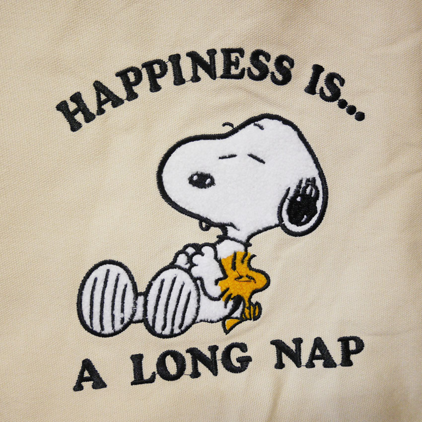 スヌーピー さがら刺繍 帆布 SNOOPY トートバッグ レッスンバッグ　アメリカン雑貨の画像