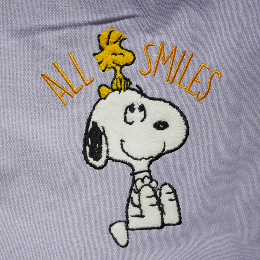 スヌーピー さがら刺繍 帆布 SNOOPY トートバッグ レッスンバッグ　アメリカン雑貨の画像