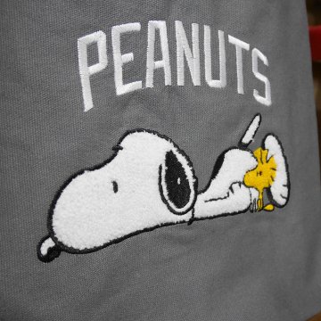 スヌーピー さがら刺繍 帆布 SNOOPY トートバッグ レッスンバッグ　アメリカン雑貨の画像