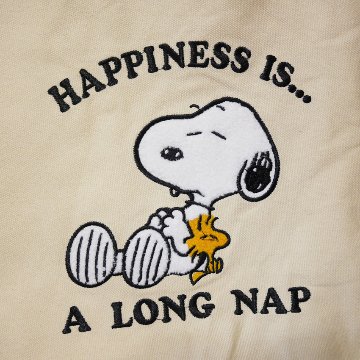 スヌーピー さがら刺繍 帆布 SNOOPY トートバッグ レッスンバッグ　アメリカン雑貨の画像