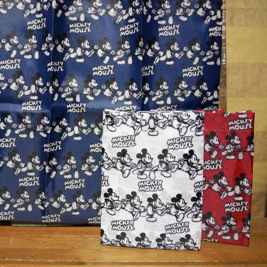 ミッキーラン ポーチ付き エコバッグ ミッキーマウス ショッピングバッグ　アメリカン雑貨の画像