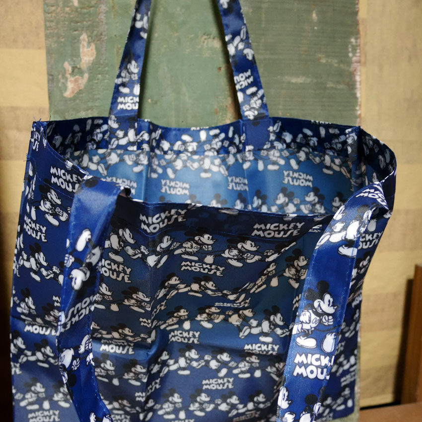 ミッキーラン ポーチ付き エコバッグ ミッキーマウス ショッピングバッグ　アメリカン雑貨の画像