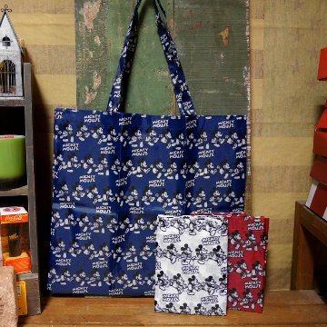 ミッキーラン ポーチ付き エコバッグ ミッキーマウス ショッピングバッグ　アメリカン雑貨の画像