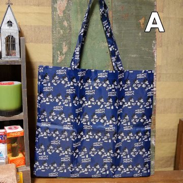 ミッキーラン ポーチ付き エコバッグ ミッキーマウス ショッピングバッグ　アメリカン雑貨の画像