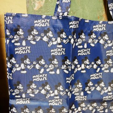 ミッキーラン ポーチ付き エコバッグ ミッキーマウス ショッピングバッグ　アメリカン雑貨の画像