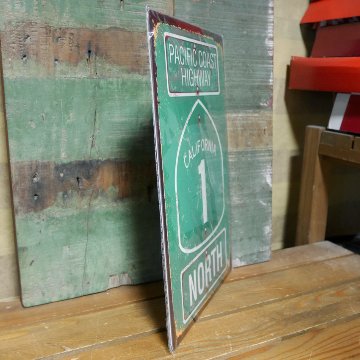 アメリカンサイン PACIFIC COAST HIGHWAY インテリア カリフォルニア ルート1 NORTH ブリキ看板 サインプレート  アメリカン雑貨の画像