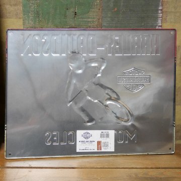 ハーレーダビッドソン  レーサーズ オートバイ ブリキ看板  エンボスティンサイン アメリカン雑貨の画像