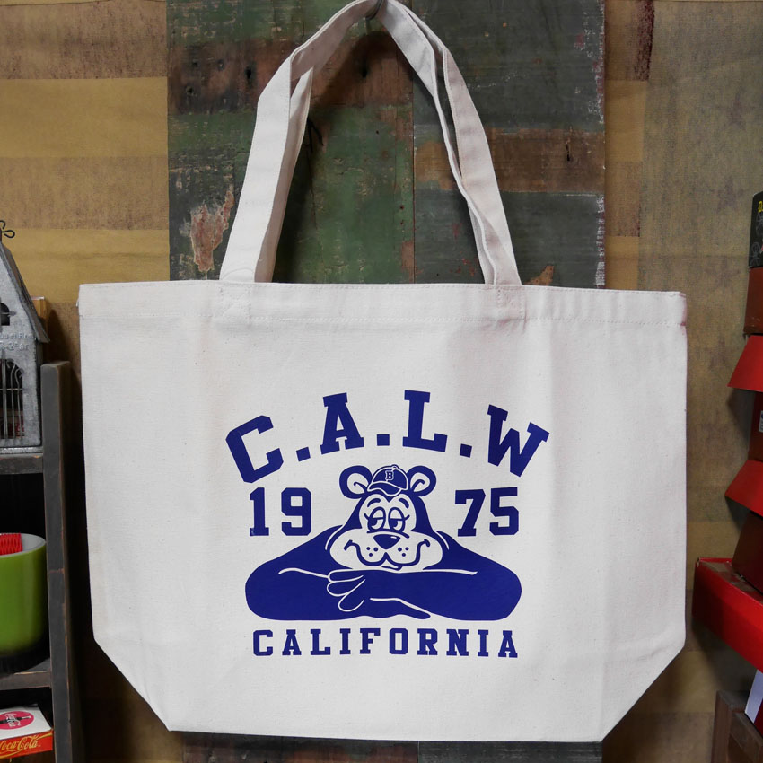 BILLVAN ヘビーキャンバス CAL BEAR  アメカジ・肩掛けトートバッグ ビルバン帆布 　アメリカン雑貨の画像