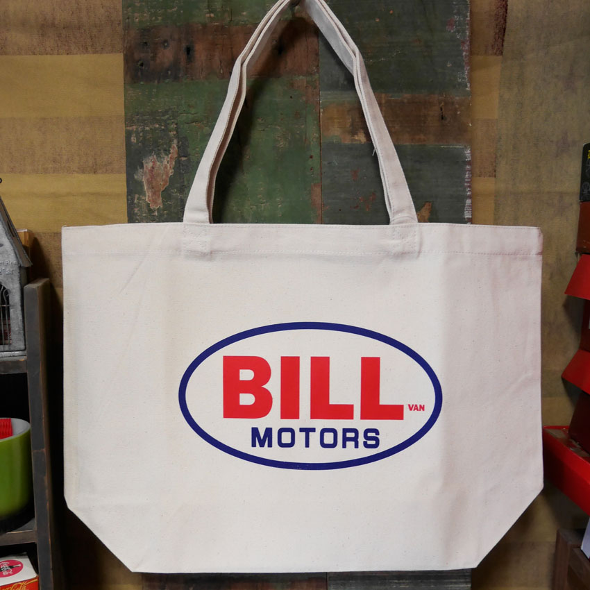 BILLVAN ヘビーキャンバスBILL MOTOR  アメカジ・肩掛けトートバッグ ビルバン帆布 　アメリカン雑貨の画像