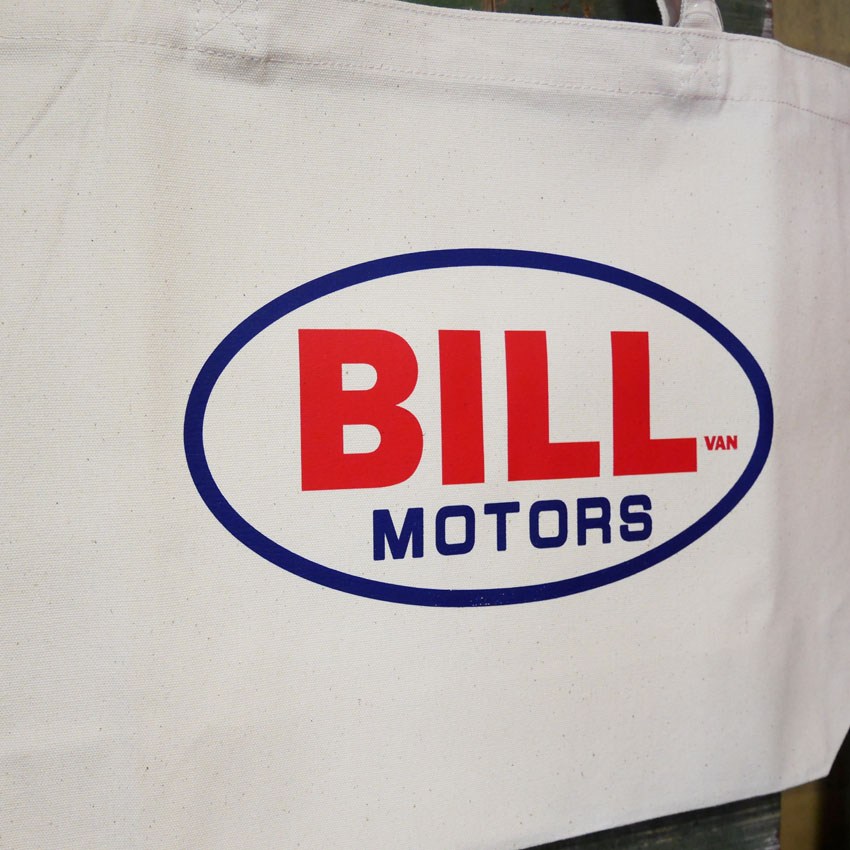 BILLVAN ヘビーキャンバスBILL MOTOR  アメカジ・肩掛けトートバッグ ビルバン帆布 　アメリカン雑貨の画像