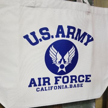BILLVAN U.S.ARMY ヘビーキャンバスAIR FORCE  ミリタリー・肩掛けトートバッグ ビルバン帆布 　アメリカン雑貨の画像
